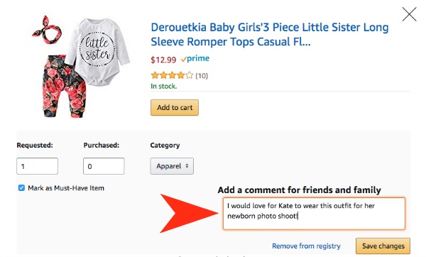 start a new baby registry on amazon