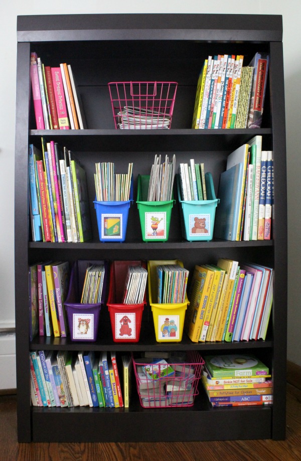 kids book bins