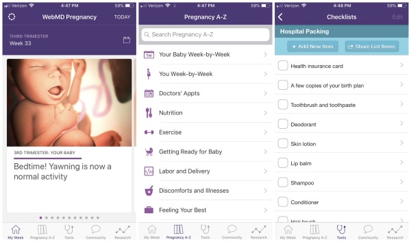 webmd pregnancy app