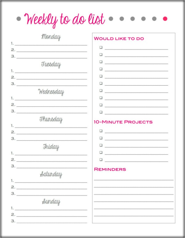 10 Viral Printable Pretty Weekly To Do List