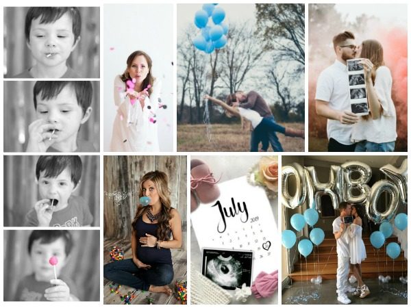 Classy and creative gender reveal photo ideas to recreate in order to announce your baby's gender on Facebook or Instagram. #genderreveal #genderrevealphoto