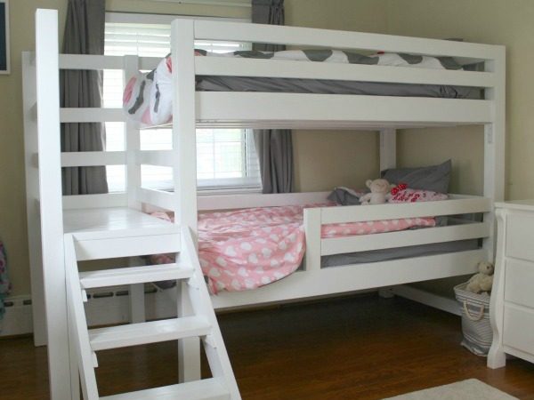 bunk beds with stairs for a shared girls room