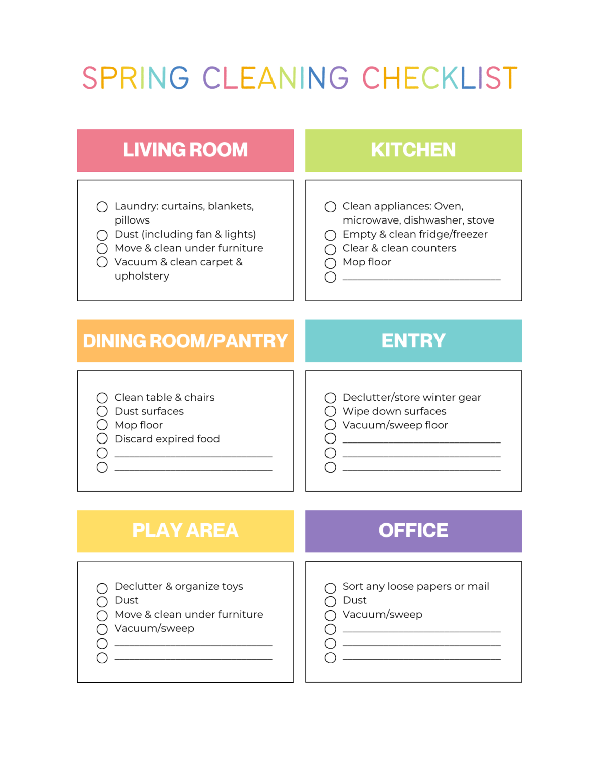 Spring cleaning checklist- Free PDF